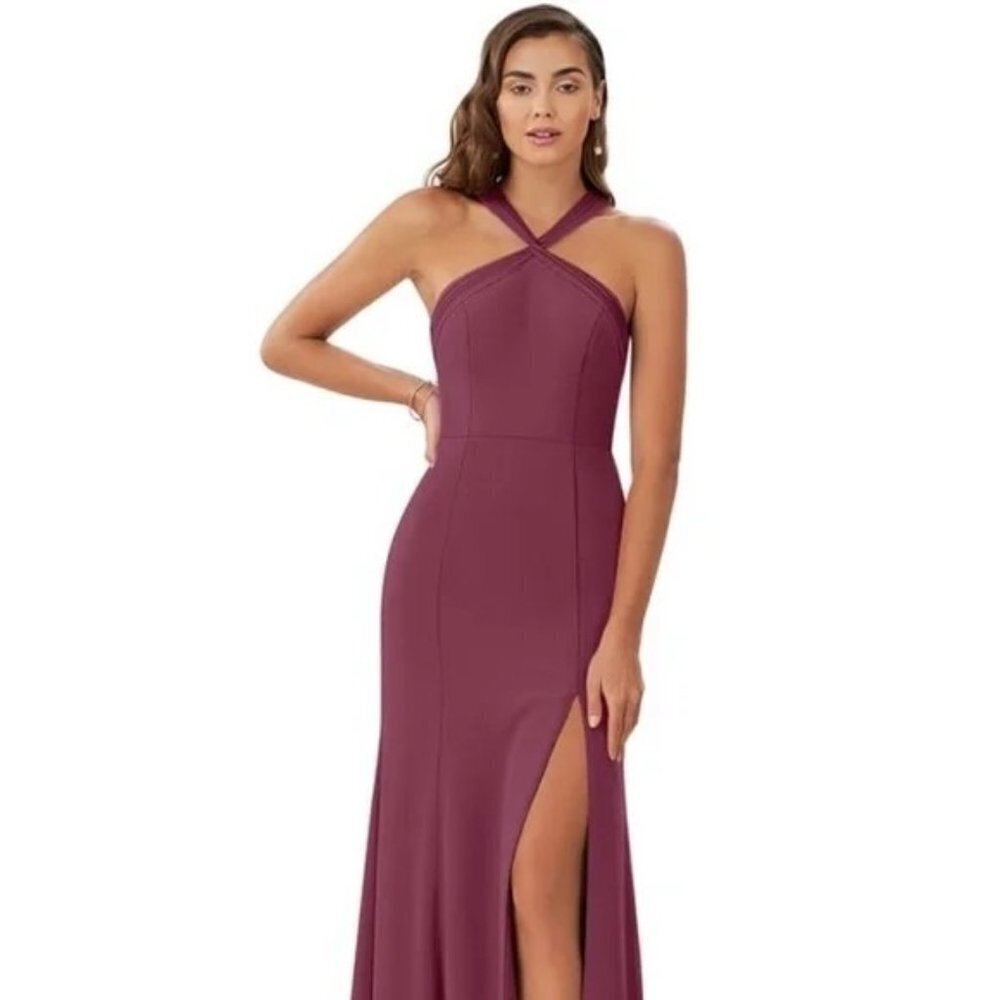 Azazie Women's Bridesmaid Chiffon A-line Crisscross Neckline Dress Custom NWT